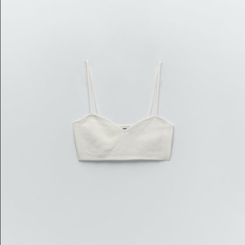 ZARA LIMITED EDITION RIBBED CROP TOP & BOTTOMS - Picture 2 of 13